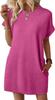 Vestido de Pantalón para Mujer de Exportación Transfronteriza Europea y Americana 2025 Primavera y Verano Nuevo Color Puro Cuello Redondo Suelto Manga Corta Bolsillo con Solapa