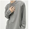 Camiseta Blanca Redonda de Manga Larga con Puño de Nuevo Estilo 2025 para Hombre, Top Holgado, Camiseta Base de Marca de Moda para Primavera y Otoño para Hombre
