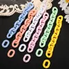 Cadena acrílica de 18*24 mm, color, anillo abierto en forma de U, bolsa de cadena de plástico, cadena para teléfono móvil, accesorios para joyería DIY