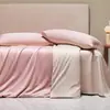 Juego de Ropa de Cama de Seda Lavada Hielo de Verano de Cuatro Piezas, Funda de Edredón Suave y Sedosa Estilo Verano, Juego de Sábanas de Tres Piezas, Ropa de Cama de Lujo Ligero