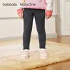 Pantalones térmicos para niña balaOneBalabala, engrosados y forrados de felpa para otoño e invierno, leggings cómodos y amigables con la piel