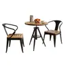 Mesa y Silla de Ocio para Exteriores Patio Exterior Madera Anticorrosiva Combinación de Mesa y Silla para Comedor Exterior Mesa Cuadrada Redonda Elevable para Balcón del Hogar