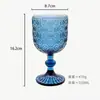 Copa de Vino de Vidrio de Color en Relieve, Vaso para Jugos, Copa de Vino, Copa de Cáliz, Copa de Vino Engrosada, Copa de Champaña, Lujo Ligero Retro