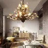 Lámpara de araña de cristal, sala de estar estilo americano, luz LED de techo estilo europeo, luz para entrada y comedor, iluminación de dormitorio nórdico, lujo ligero y ultrabrillante