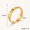 Moda Transfronteriza Europea y Americana Anillo Personalizado de Escama de Pescado Joyería Nicho Lujo Ligero Acero Inoxidable Chapado en Oro de 18K Anillo para Mujer