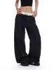 Pantalones Casuales Relajados de Cuadros Estilo Americano para Mujer, Otoño Vintage Sueltos Perezosos Adelgazantes de Pierna Ancha Deportivos Casuales