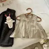 Conjunto de Vestido Colete de Verão para Meninas 2026 Novo Estilo Coreano Vestido Colete com Calça Wide Leg Conjunto Elegante de Duas Peças Tendência