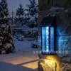 Lámpara de columna romana solar transfronteriza con sensor de cuerpo humano, luz ambiental de pared para exteriores, luz de paisaje de jardín con cambio de color para patio