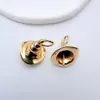Cobre Chapado en Oro Alta Retención de Color Tapa Mágica Aguja de Medio Agujero Pegamento Colgante de Perla Soporte Vacío Accesorios para Collar Pendiente DIY