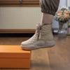 Botas de Neve de Veludo com Plataforma para Mulheres 2025 Inverno Novas Botas Curtas Versáteis de Algodão Casual com Sola Grossa que Aumenta a Altura e Resistente ao Desgaste