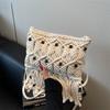 Moda Retro Casual Literaria Calada Bolso Tejido Bolso de Borlas para Dama Bolso Tejido de Cuerda Bolso para Vacaciones de Primavera 2025 en la Costa
