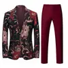 Traje de Color Transfronterizo Traje Ropa de Escenario para Hombre Banquete Negocios Casual Traje Pequeño Pantalones de Hombre Conjunto de Dos Piezas