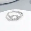 Anillo de plata de ley maciza S925 de 6 mm con montura vacía para gema de color DIY, punta de diamante, para transmisión en vivo, apilable, de alta gama, con cuenta redonda incrustada de diamante