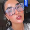 Europa y Estados Unidos montura de gafas ópticas de personalidad de moda transfronteriza se puede equiparar con montura de gafas para miopía lente cuadrada plana luz azul anti-ins
