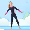 Traje de baño de una pieza para niños traje de baño para niñas manga larga protección solar de cuerpo completo para niños y niñas