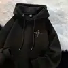 Sudadera con capucha de terciopelo de marca trendy americana para niños y niñas en otoño e invierno, nueva, engrosada, versátil, holgada, chaqueta sudadera para estudiantes