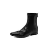 Botines elásticos ultra elásticos de estilo coreano para mujer, nuevos de otoño e invierno, punta cuadrada, cierre lateral, forro de piel, tacón bajo, botines cortos elásticos
