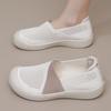 Verão Novo Estilo Sapatos de Pano Velho Pequim Sapatos de Malha Femininos Malha Vazada Respirável Leve Sapatos de Mãe Sola Macia Antiderrapante Sapatos Casuais