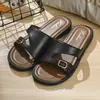 Elegantes y únicas sandalias de playa negras para mujer, perfectas para usar al aire libre, nueva colección de verano 2026, zapatos planos de noche estilo francés