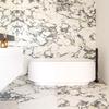 Azulejos de banheiro de mármore branco com luz suave de flor grande estilo jazz branco 600x1200 Azulejos de piso para sala de estar francesa Azulejos de parede para cozinha