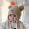 Gorros de Lana para Bebé de Otoño e Invierno para Hombres y Mujeres, Gorros de Algodón con Protección para los Oídos de Invierno, Gorros Cálidos y a Prueba de Viento para Niños, Gorros para Bebé Forrados de Felpa