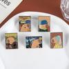 Broche da Série Capivara Adorável Transfronteiriça Criativo Desenho Animado Mundo Famoso Pintura a Óleo de Capivara Emblema