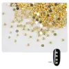100 Adornos Metálicos para Uñas de Minerales Dorados y Plateados Remaches Metálicos de Semicírculo Accesorios para Uñas Base Plana Hemisferios Sólidos Bolas de Acero