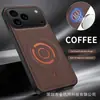 Adecuado para iPhone 18 AIR, 17E, 16, con una funda de teléfono con textura de cuero; también compatible con Apple 18 PRO y 15, con una funda magnética de tejido técnico