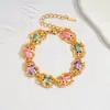 Pulsera DIY de Acero Inoxidable con Forma de Estrella de Mar y Concha Transfronteriza, Simple, Nicho, Esmalte de Color Dopamina, Flor, Sol