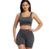 Conjunto de Running, Deportes, Fitness y Yoga de Alta Venta Transfronterizo para Mujeres con Influencers Europeos y Americanos, Cintura Alta, Control de Abdomen, Levantamiento de Glúteos
