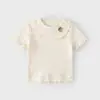 Ropa Infantil Duoxiluka Camiseta de Manga Corta de Verano para Niños y Niñas Algodón Puro Top para Bebé Cardigan Mono Peinado