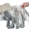 Calcetines de Malla Calada de Seda para Mujer Primavera y Verano, Calcetines Delgados de Encaje, Calcetines Blancos de Media Pierna Holgados, Estilo Japonés