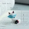 Adorno pequeño de zorro esmaltado Zibo para escritorio, decoración de dibujos animados, vidrio, coche de alta gama, adorno interesante, regalo de cumpleaños