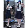 Falda Larga Media Azul Oscuro Estilo Japonés Mujer Primavera Verano 2026 Nueva Cintura Alta Adelgazante Línea A Falda Larga Media Petite Ropa de Trabajo Falda Corta