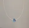 Collar con Colgante de Perla y Circonita de Cristal Estilo Minimalista Hilo de Pescar para Mujer, Cadena para el Cuello Versátil de Lujo Ligero de Moda Cadena para la Clavícula