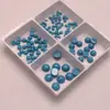 Cabujón Turquesa Semicircular de Fondo Plano, Superficie Plana Redonda Lisa Accesorios para Incrustaciones de Joyería de Piedra Suelta Turquesa Azul Sintética para Bricolaje
