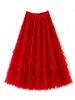 Falda de Malla para Pastel Europea y Americana Transfronteriza AliExpress Amazon Falda Multicapa Industria Pesada Falda Larga con Forma A Gran Oscilación