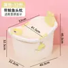 Almohada de cuello de ballena de dibujos animados Tina de baño para bebés y niños pequeños, Tina de baño doméstica grande y engrosada con taburete integrado