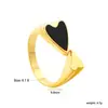 Anillo Abierto Nuevo Estilo Europeo y Americano en Forma de Corazón para Mujer, Joyería de Goteo de Aceite de Diseñador, Anillo con Textura Irregular Martillada, Anillo de Acero Inoxidable