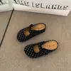 Zapatos de Moda Versátiles de Suela Gruesa con Lunares Estilo Retro para Aumentar la Altura para Mujer, Otoño 2026, para Combinar con Faldas, Pantuflas Birkenstock de Suela Suave