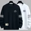 Envío RápidoNueva Sudadera de Manga Larga con Cuello Redondo Holgada de Primavera y Otoño, Camiseta Base Estampada de Moda para Hombre