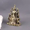 Estatua de Diosa Zorro de Nueve Colas de Latón Adorno de Escritorio Diosa Qingqiu Decoración de Entrada Artesanía Decoración Artística