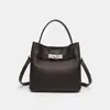 Bolso Cubo con Patrón de Lichi para Verduras para Mujer 2026 Bolso de Mano para Viajes Diarios de Piel de Vaca de Primera Capa Bolso de Hombro Cruzado Bolso Tote Pequeño