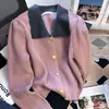 2025 Novo Design de Roupa de Outono Top com Fenda Zíper Curto Tricô Tricô para Mulheres Petite Roupa Íntima Versátil