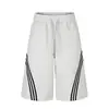 Pantalones Deportivos Casuales Sueltos de Verano para Hombre con Tres Rayas, Pantalones Cortos de Pierna Ancha, Shorts Rectos de Marca de Moda con Cintura Elástica