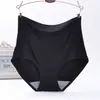 200 kg más grasa talla grande sin costuras cintura alta bragas de mujer una pieza Seda de Hielo color liso ropa interior suministro directo