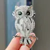Moda estilo coreano broche personalizado de coruja de opala com desenho animado moda europeia e americana broche de animal de diamante de alta qualidade atacado