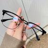 Nuevo Marco de Gafas Retro de Media Montura para Miopía para Hombre Disponible con Luz Azul Anti-luz Azul Marco de Gafas Tecnológico de Moda para Rostro Grande