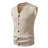 2025 Transfronterizo Amazon Nuevo Chaleco de Punto sin Mangas con Cuello en V para Hombre Suéter Chaleco Juvenil Casual Camisa Base
