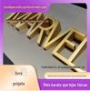 Instalação Doméstica Porta a Porta de Placas Externas, Letras em Aço Inoxidável Escovado Fino, Letras Douradas Titânio, Letras Pintadas em Metal, Personalizadas